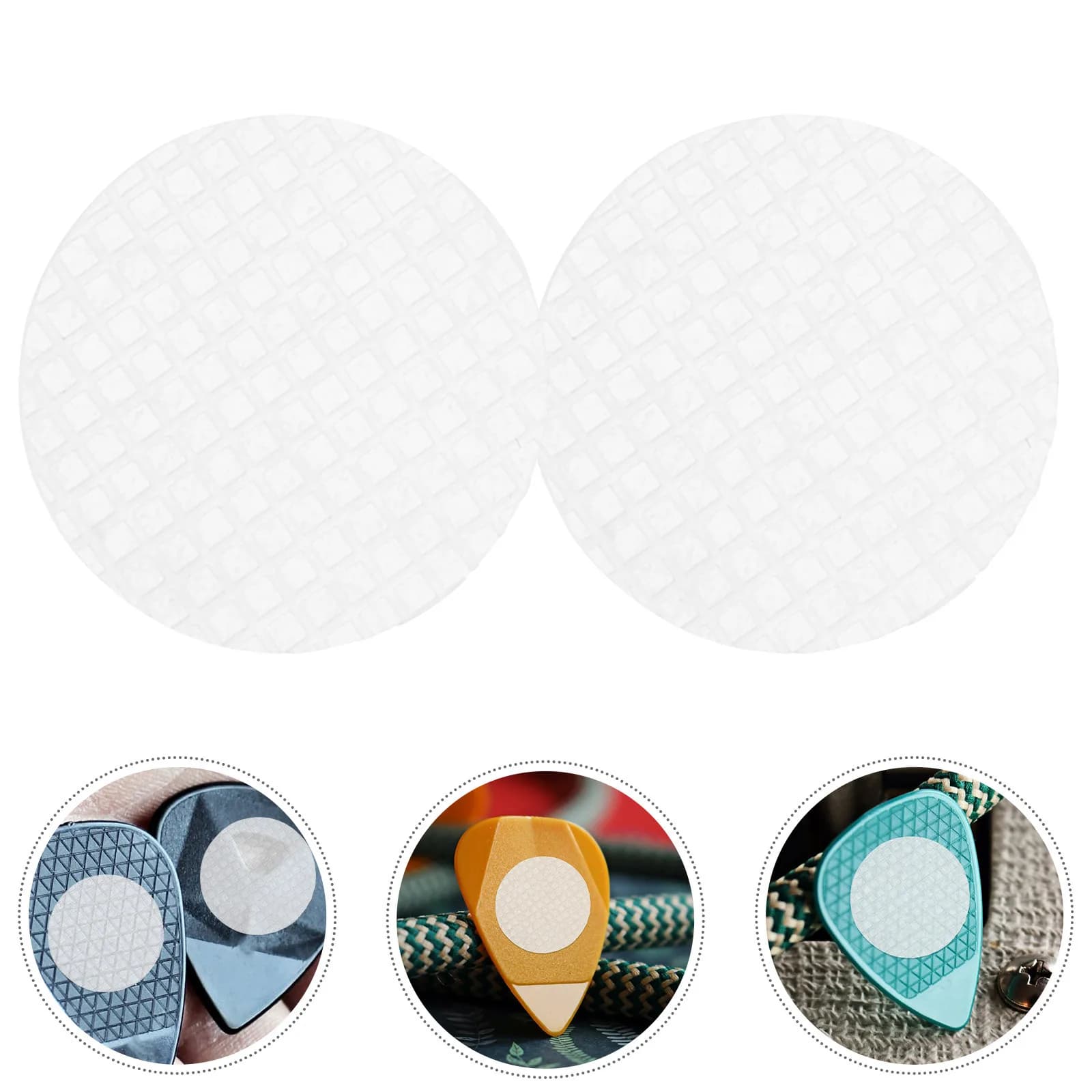 20pcs Guitar Pick Grips Anti-Slip Silicone Grip Enhancer For Acoustic Electric Guitar Picks Holder Adhesive Accessories