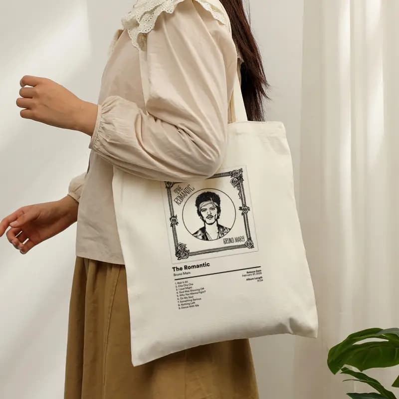 Bruno Mars World Tour 2026 Tote Bag Fashion Shoulder Bag Reusable Grocery Bags for Women Large Capacity Shopping Bag Fan Gifts