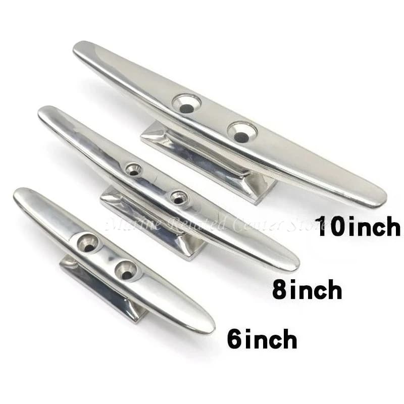 Combo Mooring Cleat 6/8/10 Inch Boat Accessories Hardware Polished 316 Stainless Steel for Marine Boat Yacht Deck Rope Tie