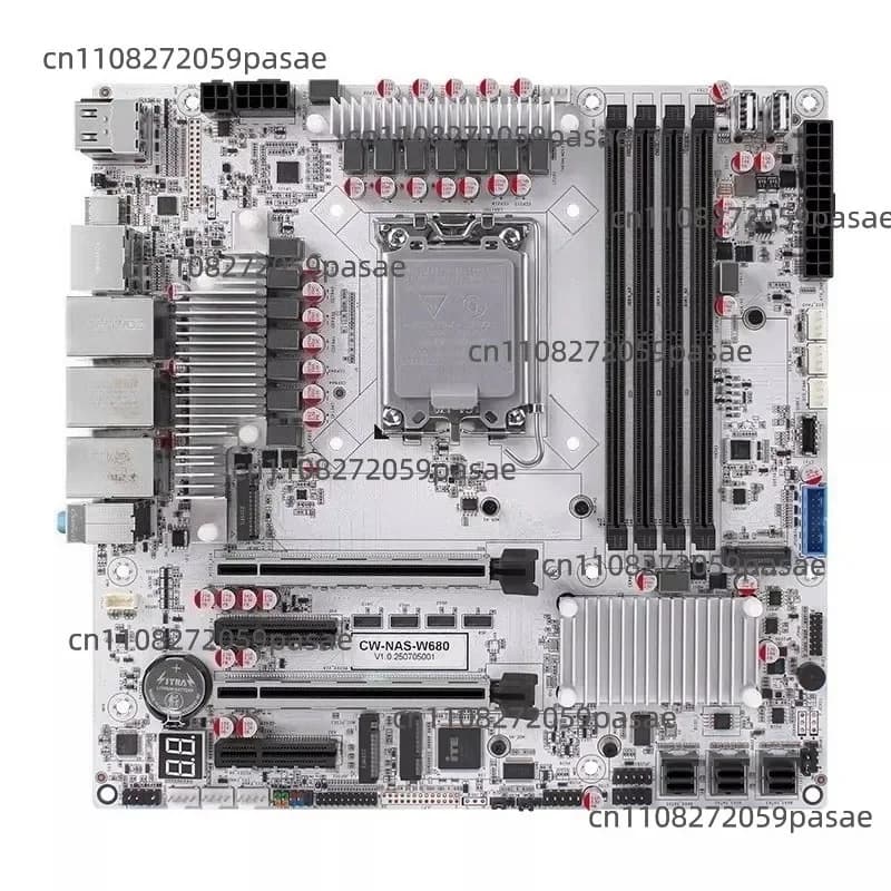 Scheda Madre NAS 12 Bay 10GbE con ECC, Supporta M.2 per Chipset W680, Scheda Madre per Server di Archiviazione Enterprise
