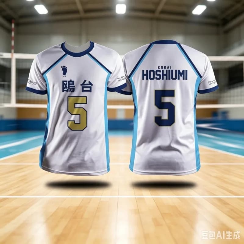 2026 Trendy Kamomedai Volleyball Team Jersey Hoshiumi No.5 Cosplay Haikyu!! T-Shirts Summer Quick-dry Comfy Stretchy Large