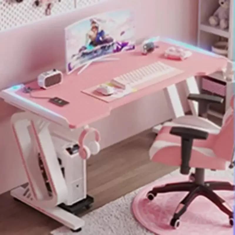 Piccola sedia per computer Scrivania RGB Designer esecutivo Tavolo da studio bianco moderno Ufficio da gioco Sala per PC Mesa Para Computador Home Office