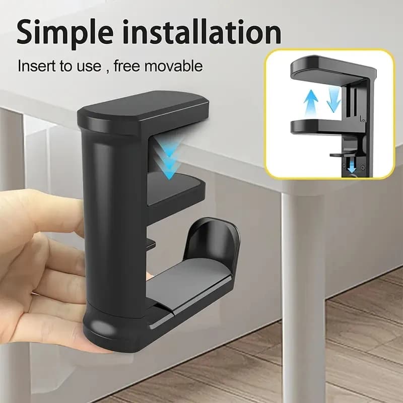 Supporto per controller per cuffie No Punch 360 ° Supporto girevole per auricolari per ganci per gamepad da scrivania Gancio regolabile senza punzonatura