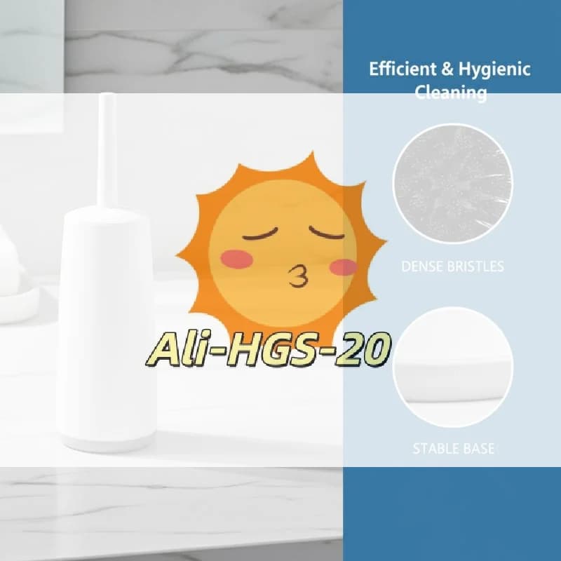 Spazzola per WC Ergonomica con Protezione Anti-Schizzi e Supporto in Plastica per Pulizia e Conservazione in Bagno di Casa e Hotel