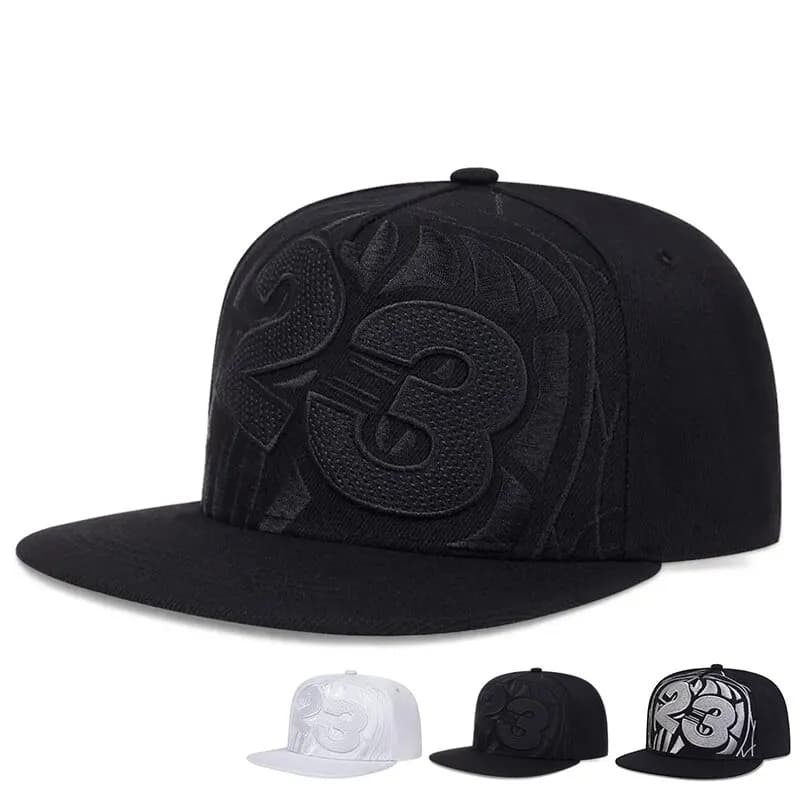 Hip-hop unisex 23 hats with embroidered basketball letters Outdoor adjustable casual baseball caps Sun protection hat