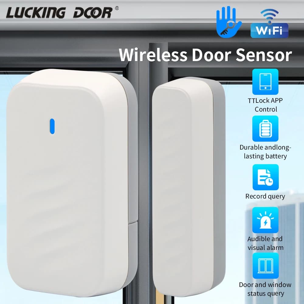 TTlock DS3-Wifi DS2-Bletooth Controllo wireless Sensore per porte e finestre Protezione di sicurezza domestica Allarme Rilevatore di finestre aperte Promemoria porta