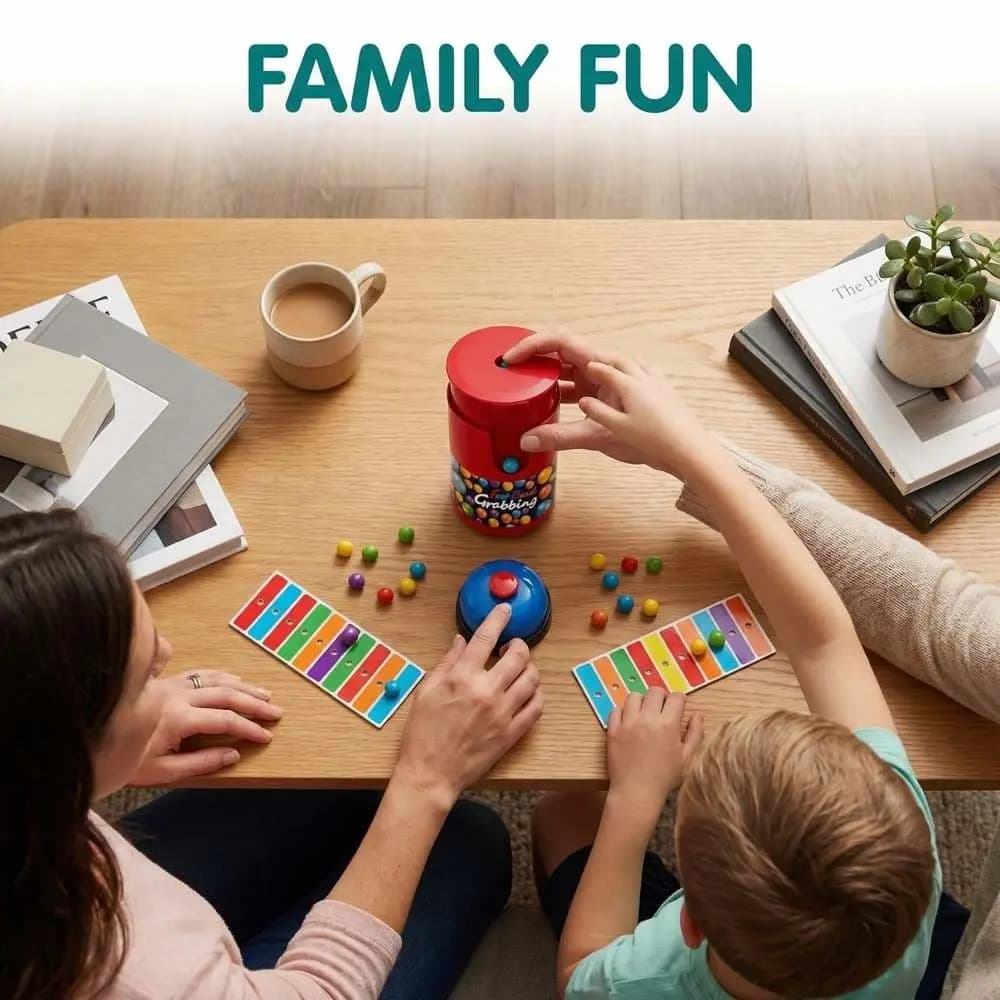 Gioco da Tavolo Rapido di Prendere le Perline, Palline Colorate, Campanelle Emozionanti, Gioco di Strategia e Abbinamento Colori, Divertente per Due Giocatori