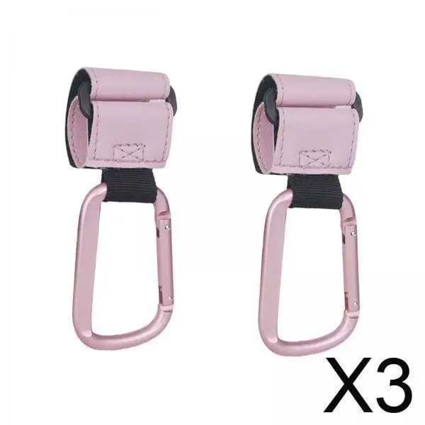 Set di ganci per passeggino in pelle Set di ganci per borse in lega di alluminio Organizer Accessori per passeggino gemellare per viaggi di cura del bambino