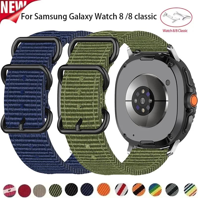 Nylon Fabric strap for Samsung Galaxy watch 8 40mm 44mm Smart watch accessories bracelet Galaxy Watch 8 Classic 46mm wristband