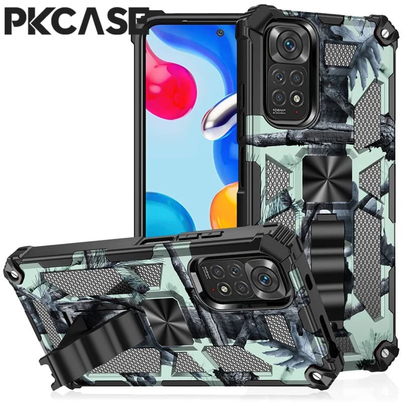 PKCASE Phone Case with shock-resistant mimetic armor for Redmi Note 14 Pro Plus 14 Pro 4G 5G Case with invisible bracket for Xiaomi Poco X7