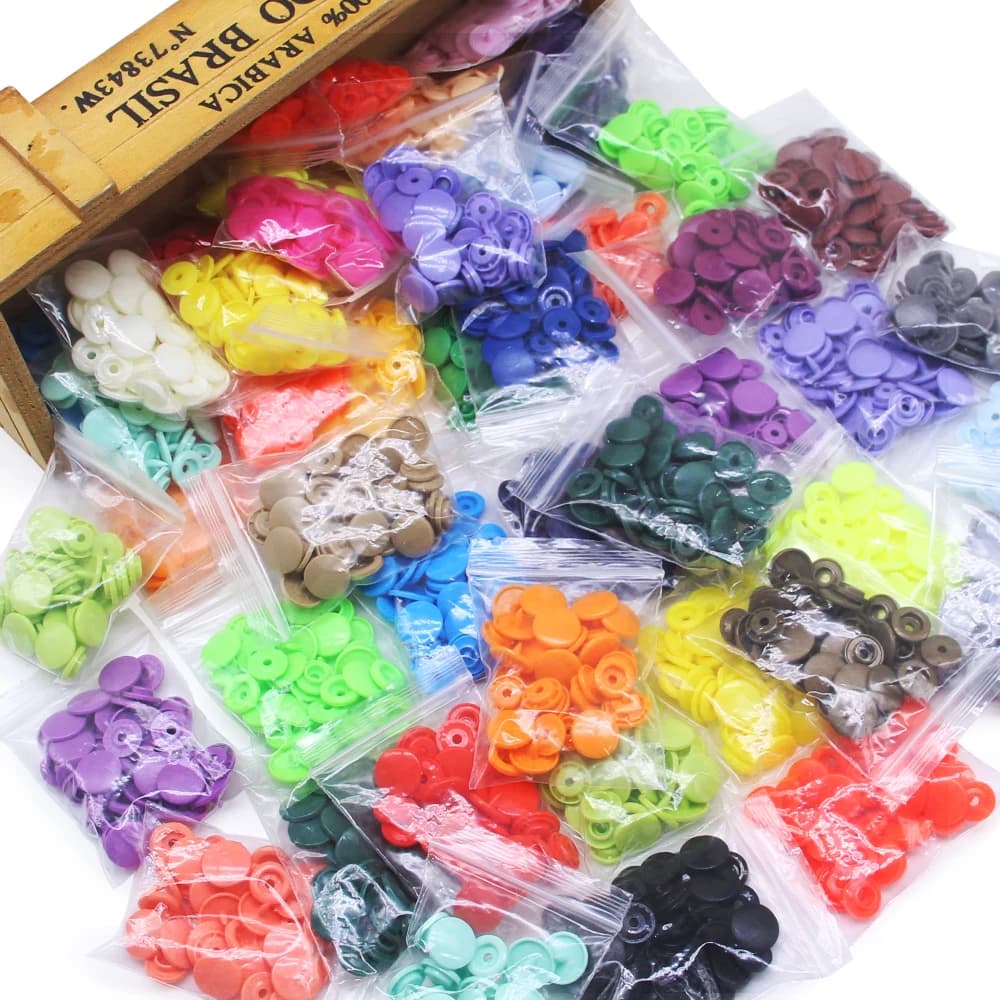 KAM T3 T5 20 Set Bottoni automatici in plastica Elementi di fissaggio Cartella per borse Bottone con fibbia scura Accessori per indumenti in resina per vestiti per bambini Fai da te