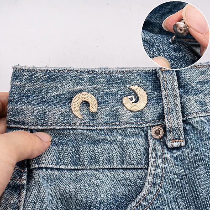 2PCS Octagonal Waist Adjustment Buckle - Adjustable, Detachable DIY Fastener Suitable for Jeans, Skirts, and Pants Waistlines
