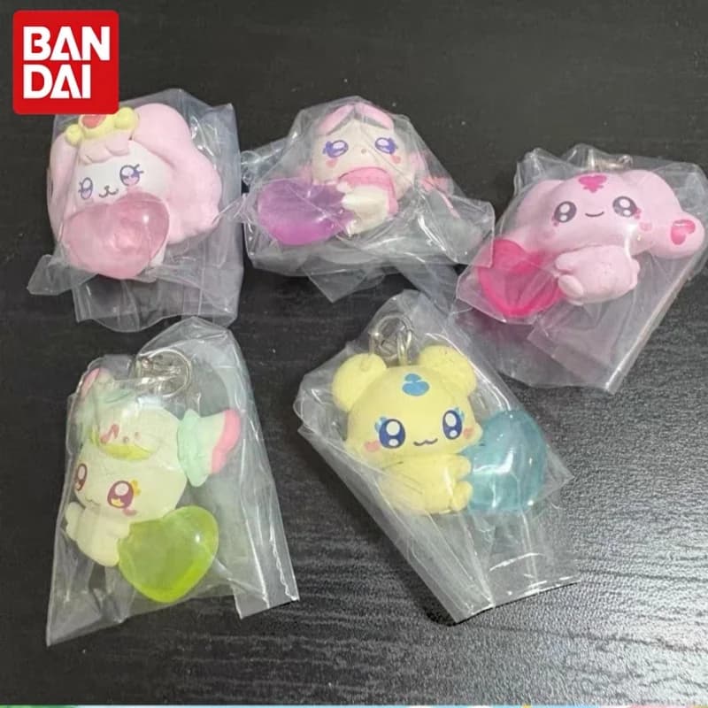 Bandai Gashapon Precure Fairies Keychain Heart Collection Cartoon Pendant Bag Charm Backpack Hanging Decoration Anime Fans