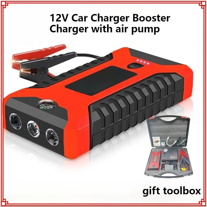 Batteria per auto Jump Starter 600A Caricatore per auto portatile 12V Caricatore booster con pompa d'aria Booster Dispositivo di avviamento Power Bank 6000mAh