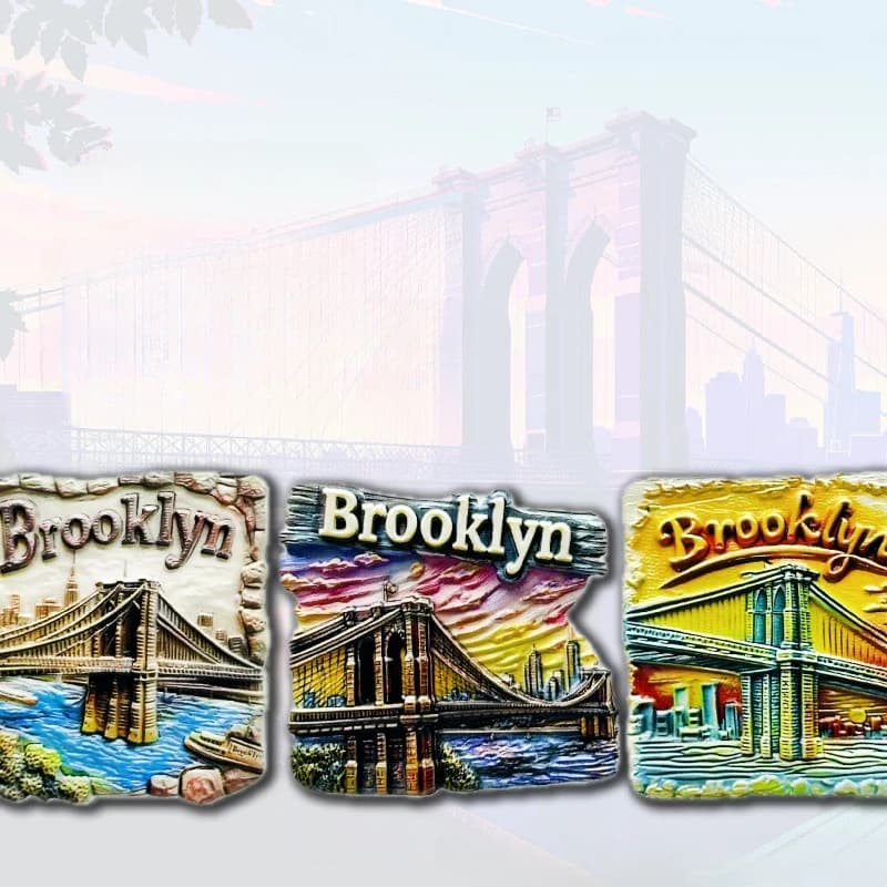 Brooklyn Bridge Fridge Magnet - 3D NYC Architecture Souvenir Iconic Suspension Design Unique Collector's Gift