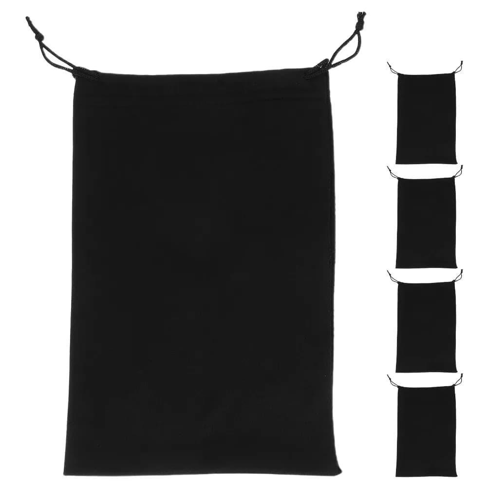 Set di 5 Borse per Occhiali da Sci, Custodia Portatile con Cordoncino, Morbida e Antigraffio, per Occhiali da Neve e da Sole, Borsa Protettiva da Viaggio