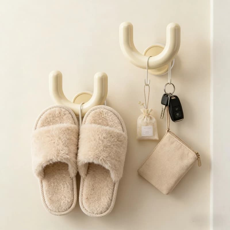 Portasciugamani da Bagno con Ventosa, Gancio per Scarpe Senza Foratura, Appendiabiti per WC, Gancio Portaoggetti per Soggiorno, Portaoggetti a Doppia Testa