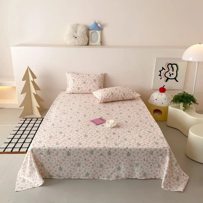 Single sheet printed with double class A yarn, summer mattress protection, without pillowcase