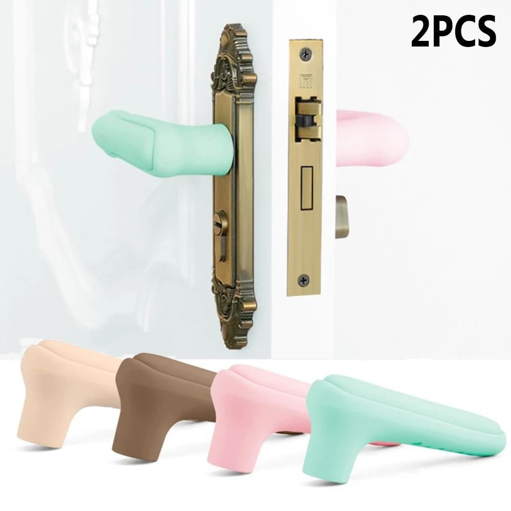 Manicotto per maniglia da 2 pezzi Soggiorno Anti-collisione Protezione da parete senza statica Copri pomello per porta Manicotto per maniglia in silicone
