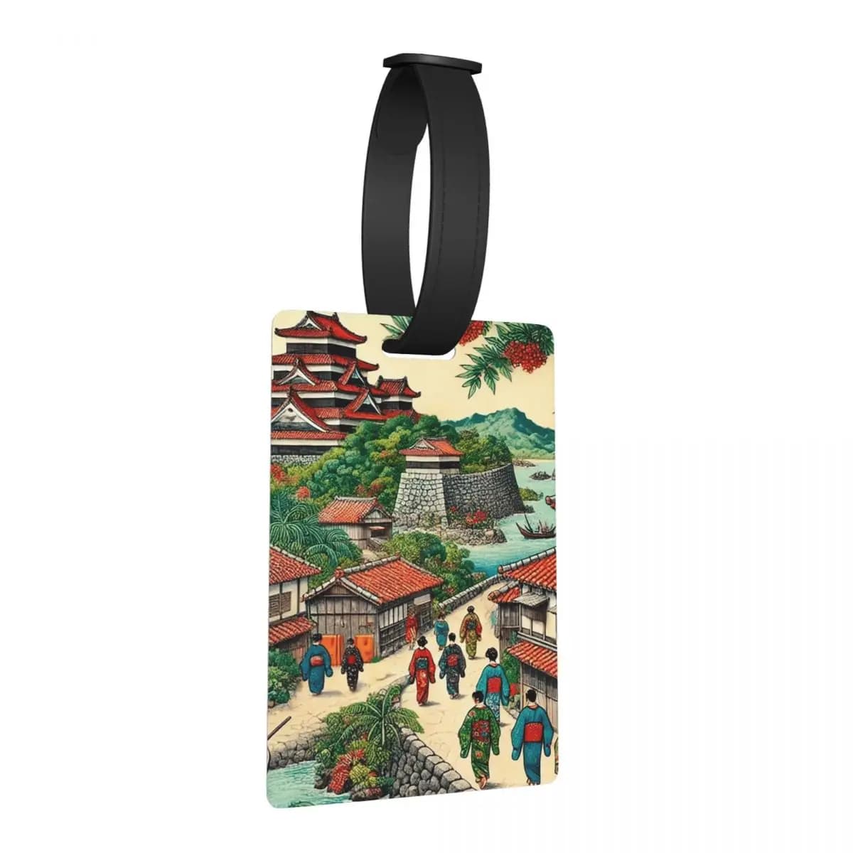 Etichette per Bagagli del Castello del Regno di Ryukyu, Accessori per Valigie, Etichetta per Bagaglio da Viaggio, Porta Etichetta con Nome e Indirizzo