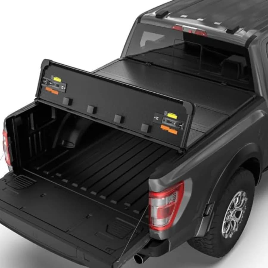 Copertura tonneau rigida per letto camion a 4 pieghe per Chevy Silverado GMC 1500 20192023 Letto da 5,8 piedi per tutte le stagioni