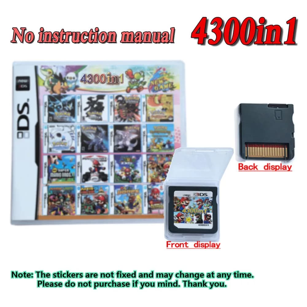 Cartuccia di Gioco Compilata 4300 in 1 per DS NDS 3DS 3DS NDSL, Scheda di Gioco per Console Portatile (Scheda R4) 23in1/208in1/280in1/482/486