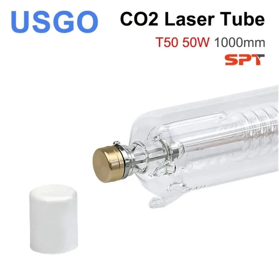 Tubo laser CO2 USGO SPT T50 50-70W, lunghezza 1000 mm, diametro 50 mm, per macchina per incisione e taglio laser CO2