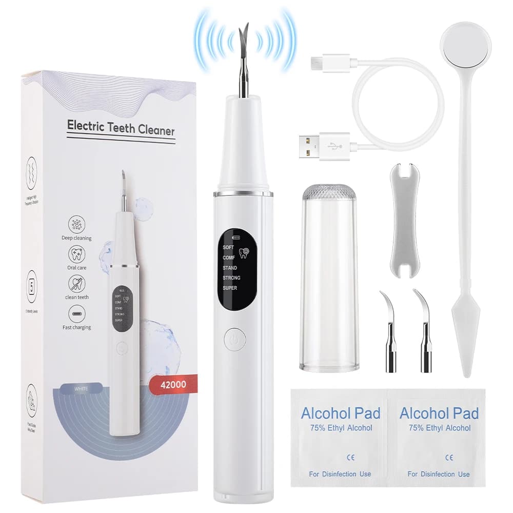 Electric Ultrasonic Dental Scaler Plaque Remover 5 Modes Teeth Cleaning Kit Professional Tarter Removal Teeth Care Tools