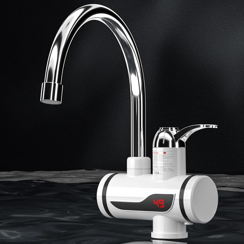 Electric Hot Water Heater Faucet 3000W Hot Cold Mixer Tap Temperature Adjustable Tankless Water Heater Kitchen Bathroom Supplies