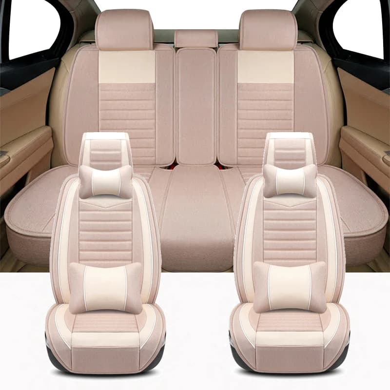 Universal FLAX Luxury Car Seat Covers For Subaru Impreza Tribeca Forester Outback Legacy XV Full Set Auto Interior Accessories