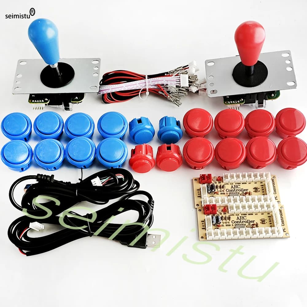 Kit Arcade Zero Delay per 2 giocatori Encoder USB per PC Raspberry Pi SANWA Joystick a pulsante USB Arcade Cabinet Mando
