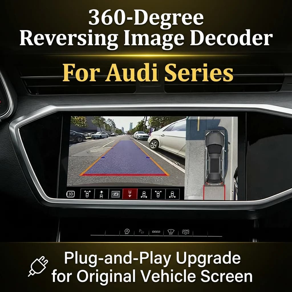 Per Serie Audi 360 ° Decoder per Telecamera Posteriore Panoramica con Funzione Dash Cam per Aggiornamento Schermo Originale