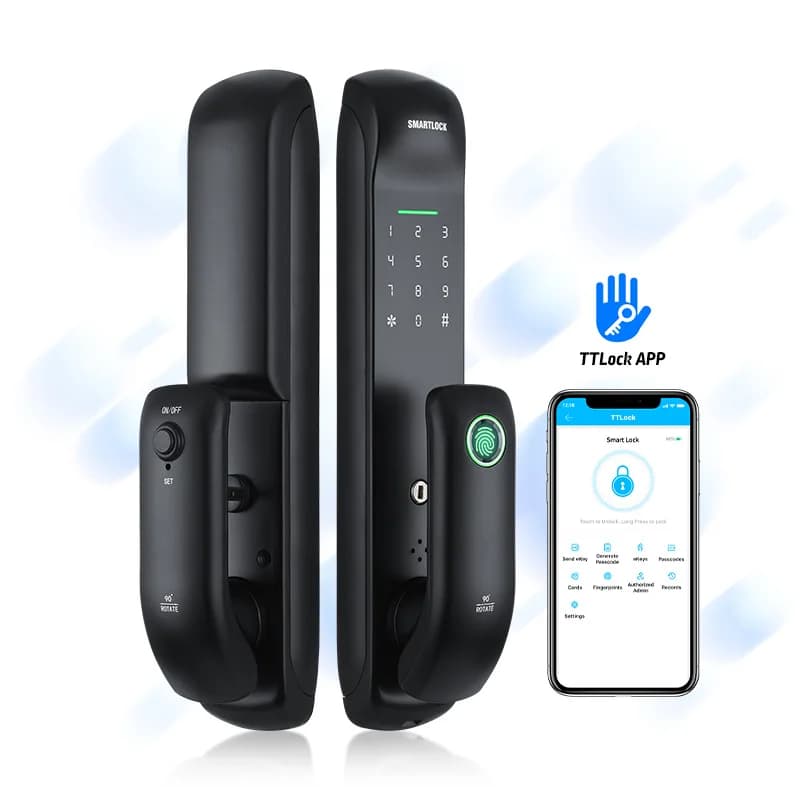 Serratura elettronica intelligente digitale con impronta digitale automatica da infilare TTLock APP Password IC Card Security
