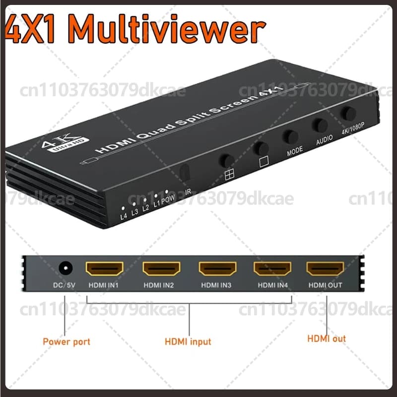 Switcher HDMI 4K Quad Multi-Viewer 4 In 1 Out senza interruzioni per DNF Gaming