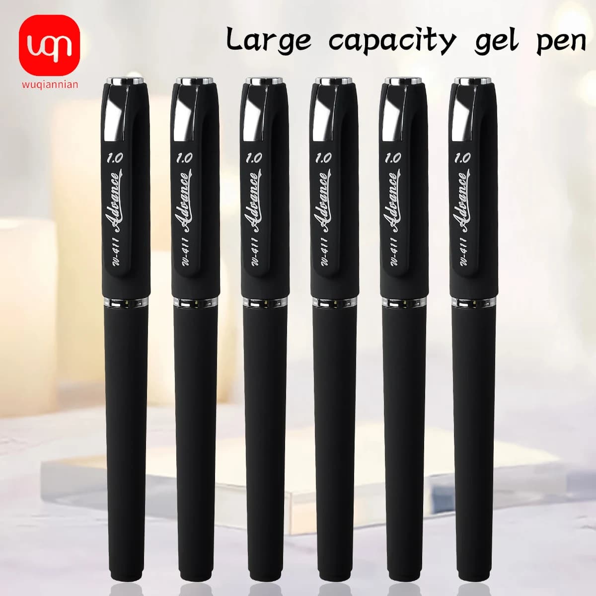 WQN-3/6/12PCS Penna gel stile minimalista Pennino da 0,5 mm Scrittura liscia Inchiostro nero Forniture scolastiche e per ufficio