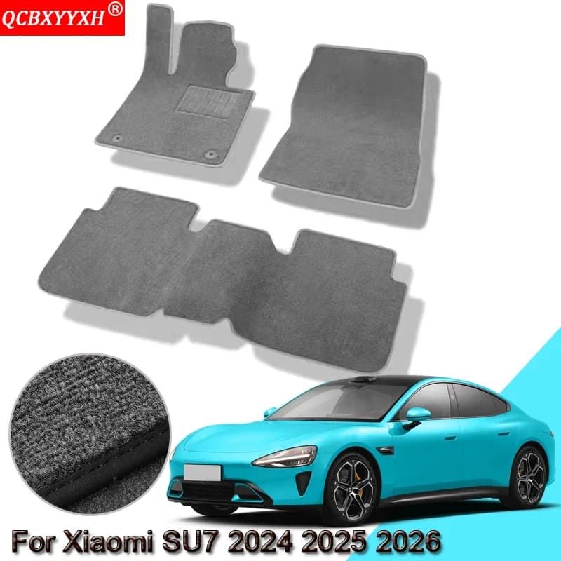 Custom Car Floor Mats For Xiaomi SU7 2024 2025 2026 Waterproof Non-Slip Floor Mats Internal Protection Carpets Rugs Accessories