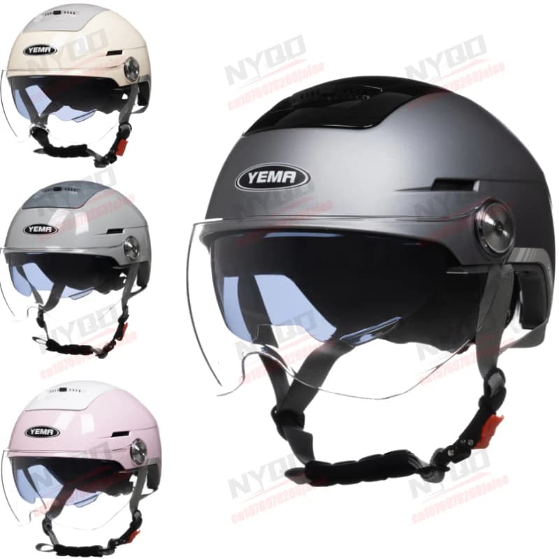 Nuovo Casco Mezzo Integrale a Doppia Lente, Certificato GB e 3C, Casco Estivo Ventilato per Moto e E-Bike