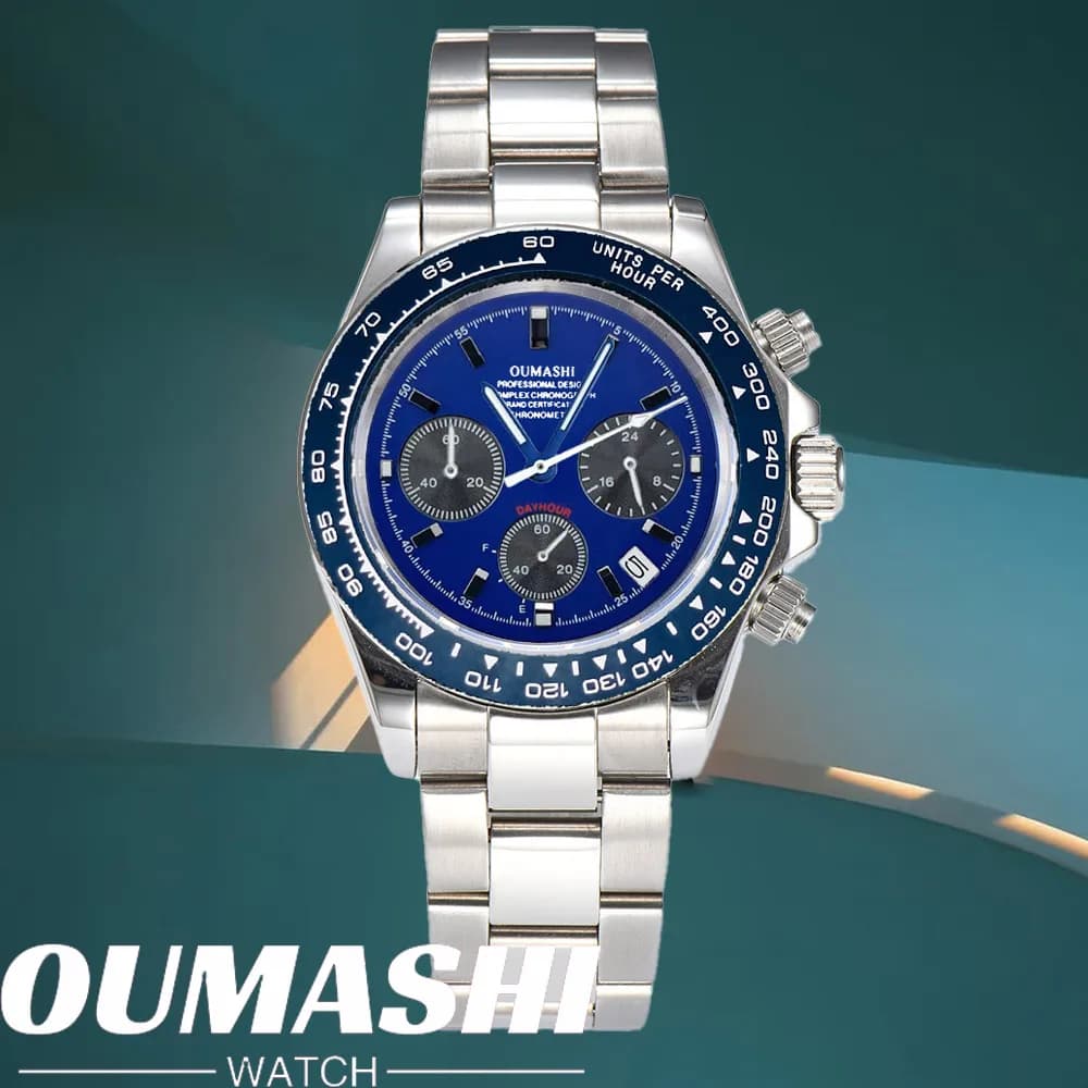 Orologio sportivo da uomo VK63, cronografo al quarzo, vetro zaffiro, acciaio inossidabile, luminescenza verde intensa, impermeabile 10BAR, cinturino.