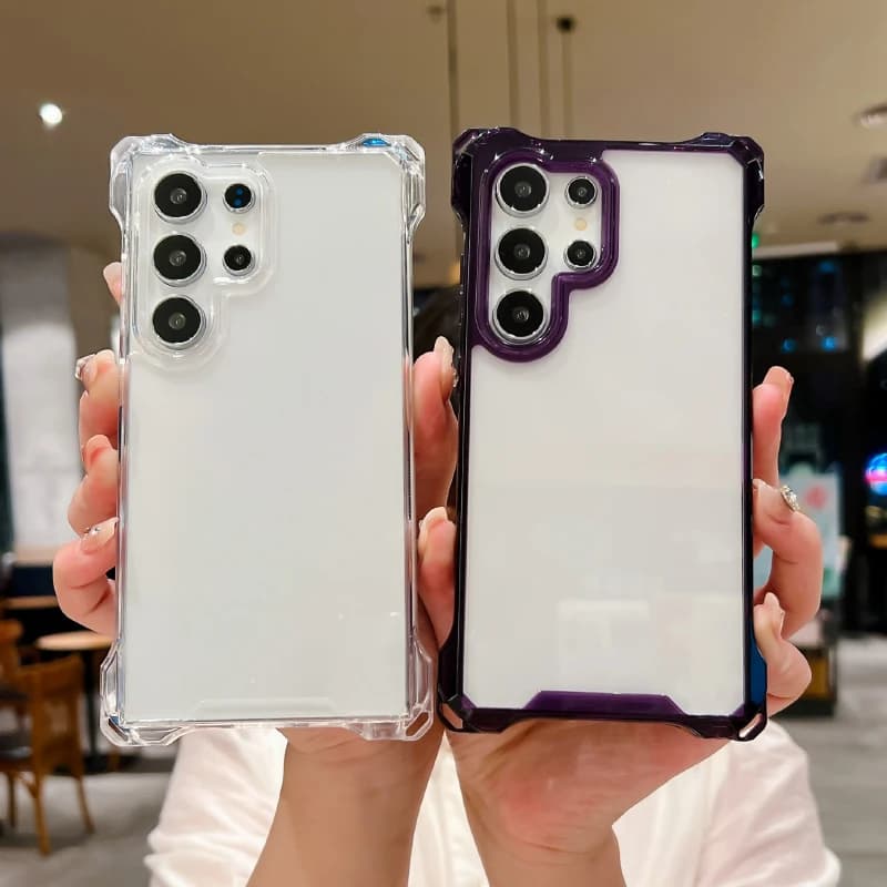 Four Corner Anti-Fall Transparent Phone Case For Samsung S26 S24 S23 S22 S25 Ultra Plus S21 S20 FE A57 A56 A55 A54 A53 A52 S A37