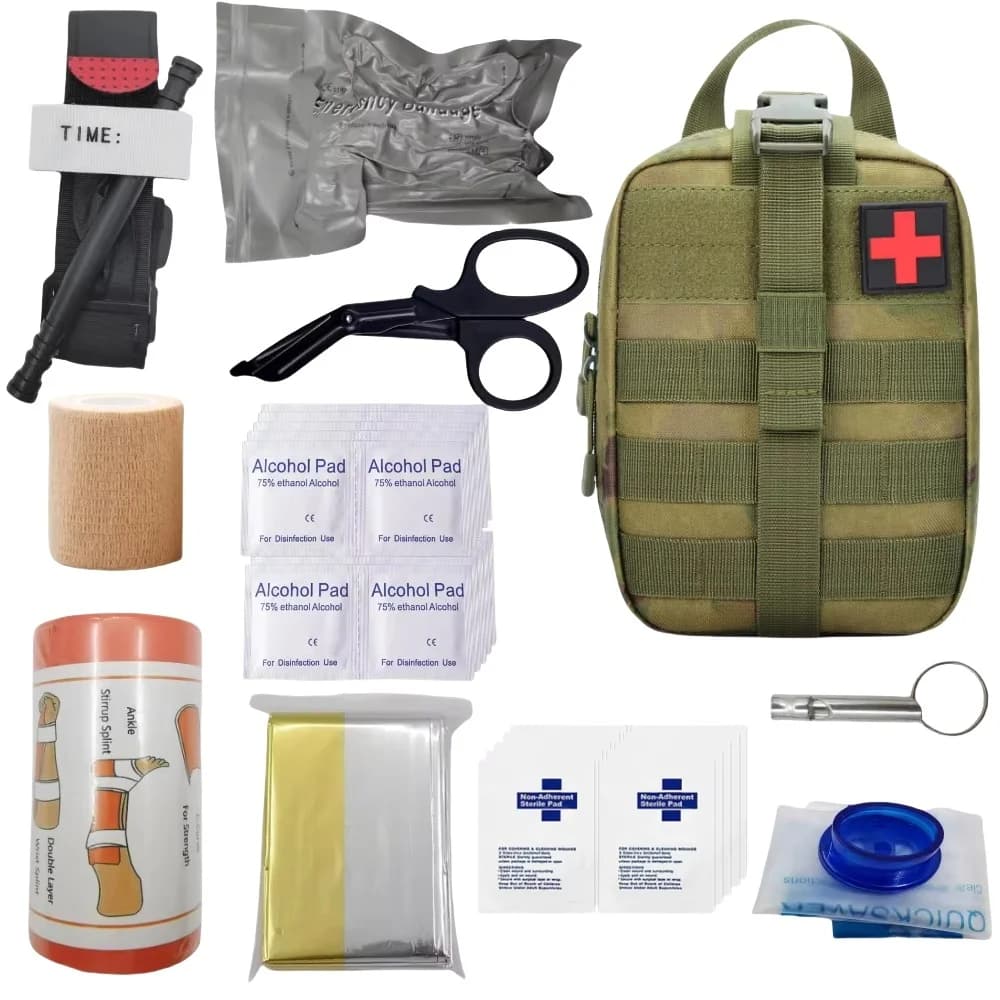 Set di attrezzature per avventure da campeggio per alpinismo all'aperto, combinazione di kit di pronto soccorso di sicurezza