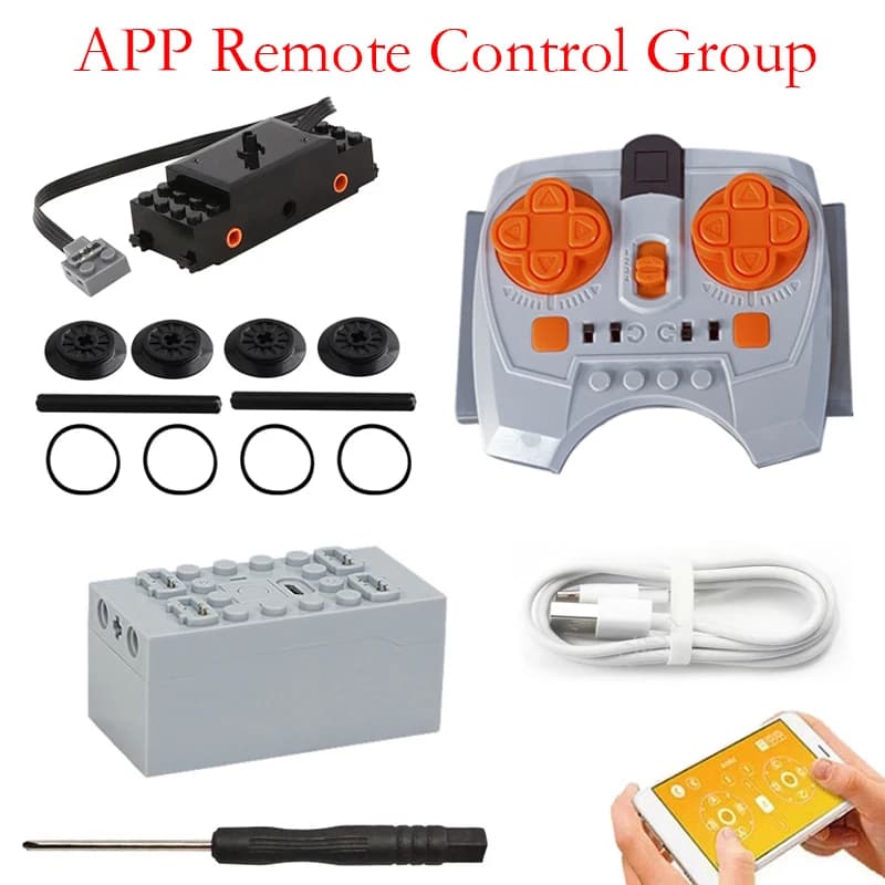Treno Pista Motore High-Tech 2.4G Bluetooth APP Modulo RC FAI DA TE Building Blocks MOC PF Funzione di Alimentazione Aggiornamento XL-M-Servo Motore FAI DA TE