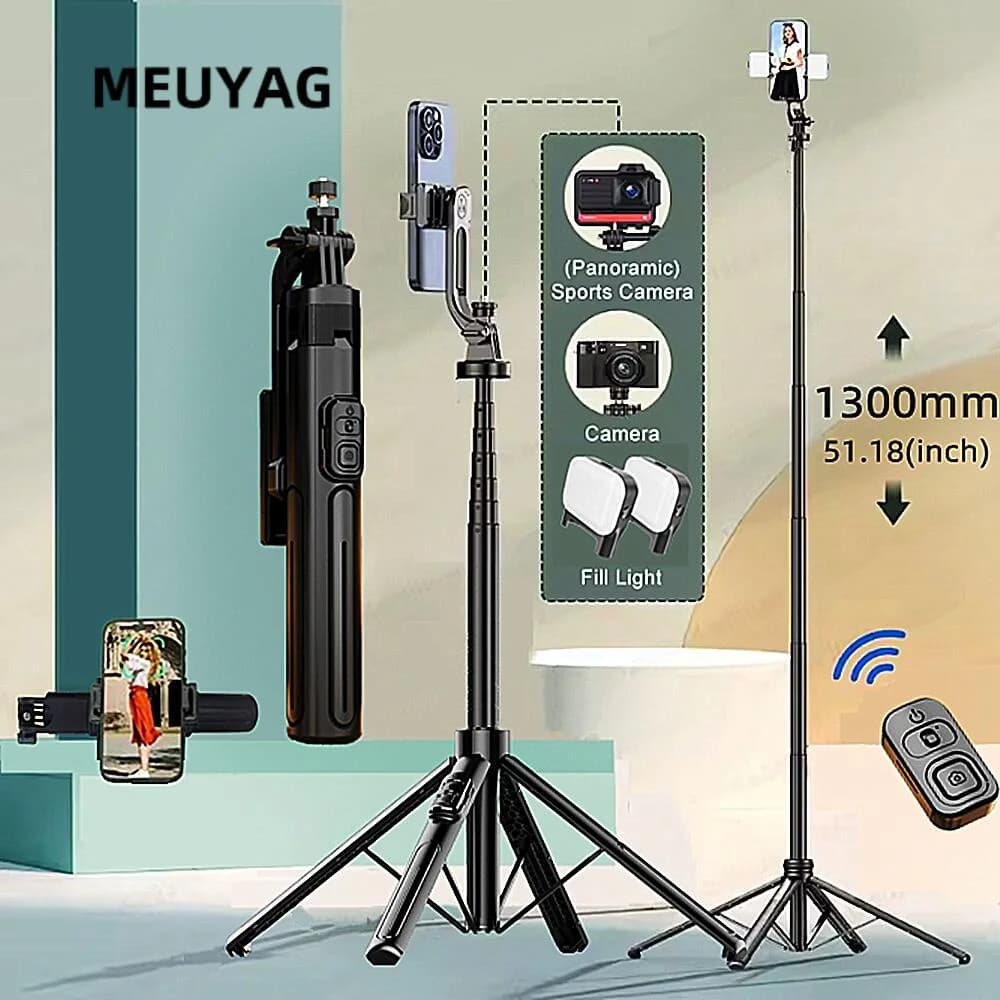 MEUYAG treppiede selfie stick portatile estensibile senza fili Bluetooth remoto supporto per smartphone portatile per telefono iOS Android