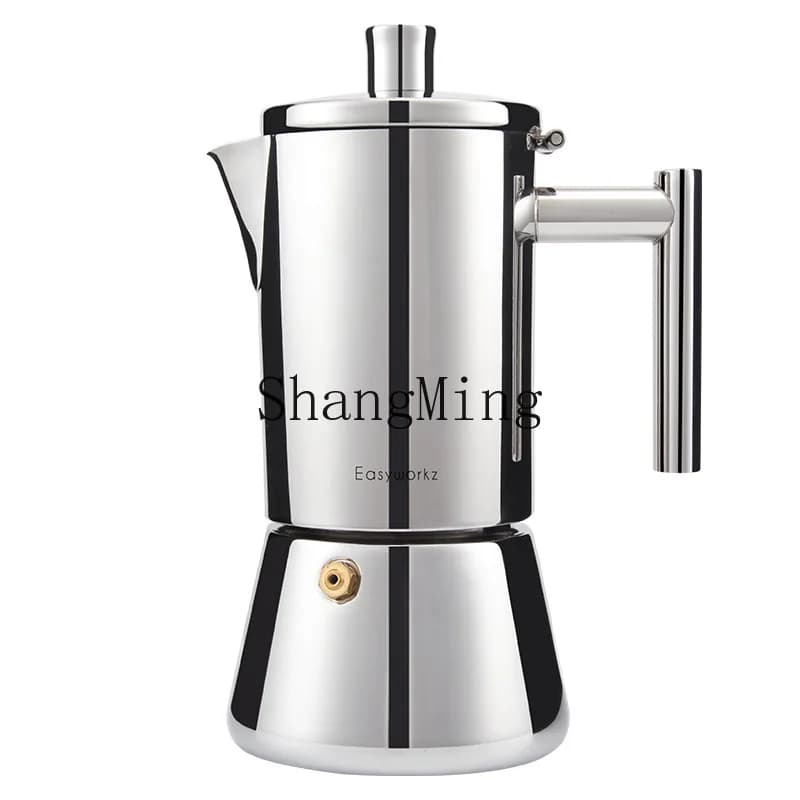 DSA Mocha Pot Stainless Steel Coffee Pot, Induction Cooker Heating Espresso Coffee Machine