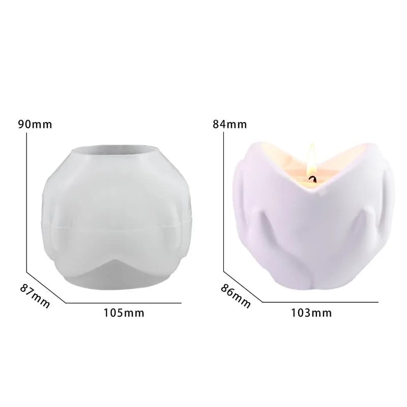 Stampo in silicone fai da te per resina epossidica, portacandele a forma di cuore, stampo in silicone per gesso, portacandele per aromaterapia, scatola portaoggetti, ornamento fatto a mano