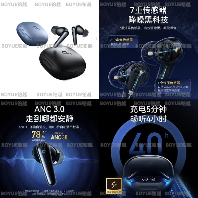 Liberty4pro True Wireless Earbuds Active Noise Cancelling Bluetooth Headphones In Ear Sports Gaming Headset Low Latency