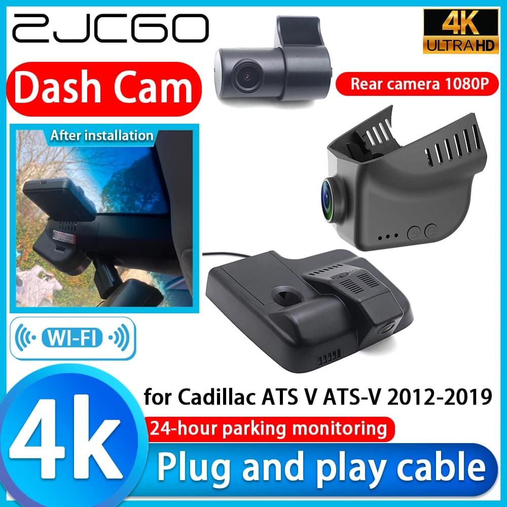 ZJCGO for Cadillac ATS V ATS-V 2012-2019, Dash Cam DVR 4K, 2160P Car Camera with Sony lens, 24h Monitor, Video Recorder for Parking