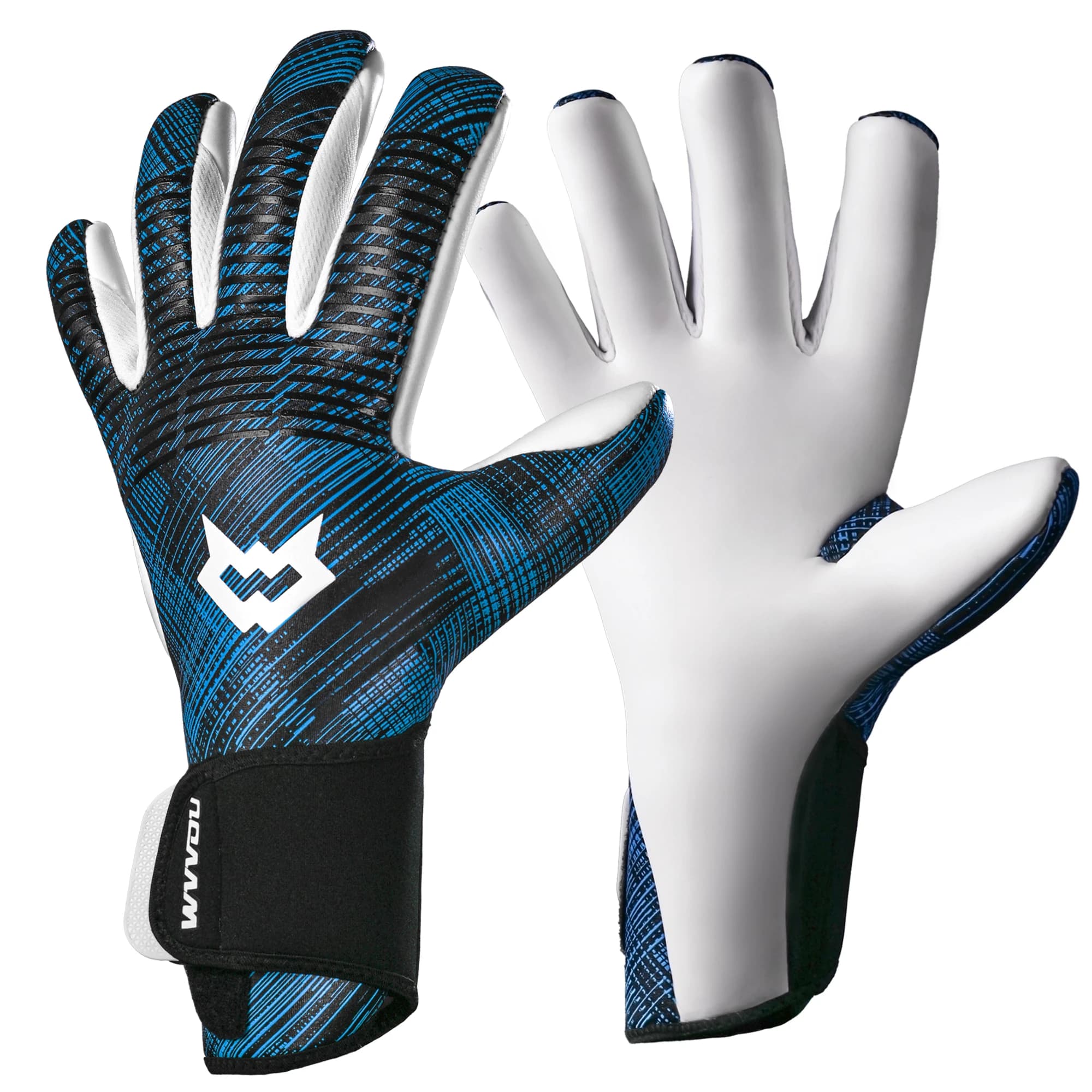 WVVuanti da portiere, guanti da portiere professionali traspiranti con palmo in lattice appiccicoso da 4+3 mm, guanti da portero per l'allenamento