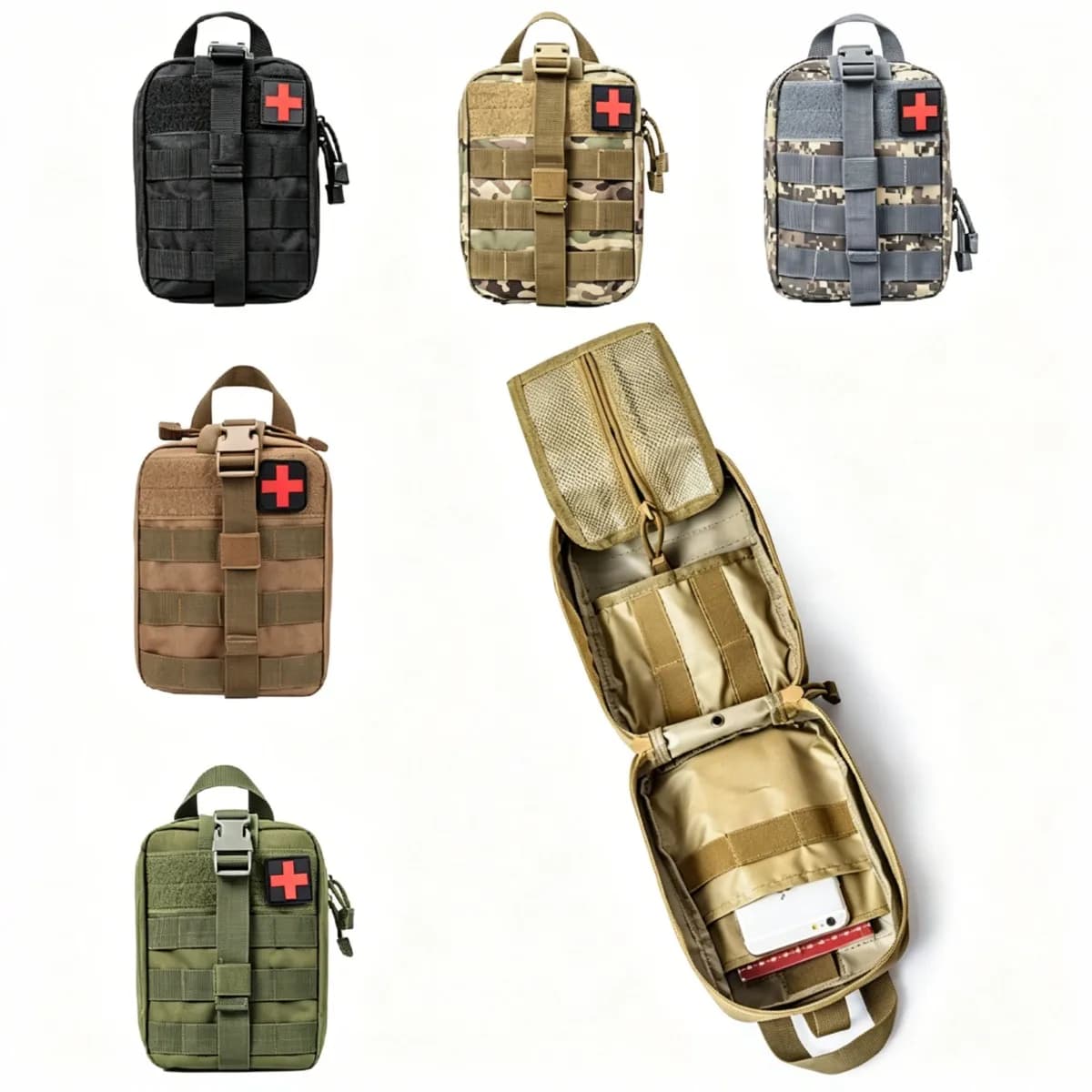 MOLLE IFAK Emergency Medical First Aid Pouch Portable Survival Kit For Outdoor Camping Hiking Fishing Travel Hunting Accessories