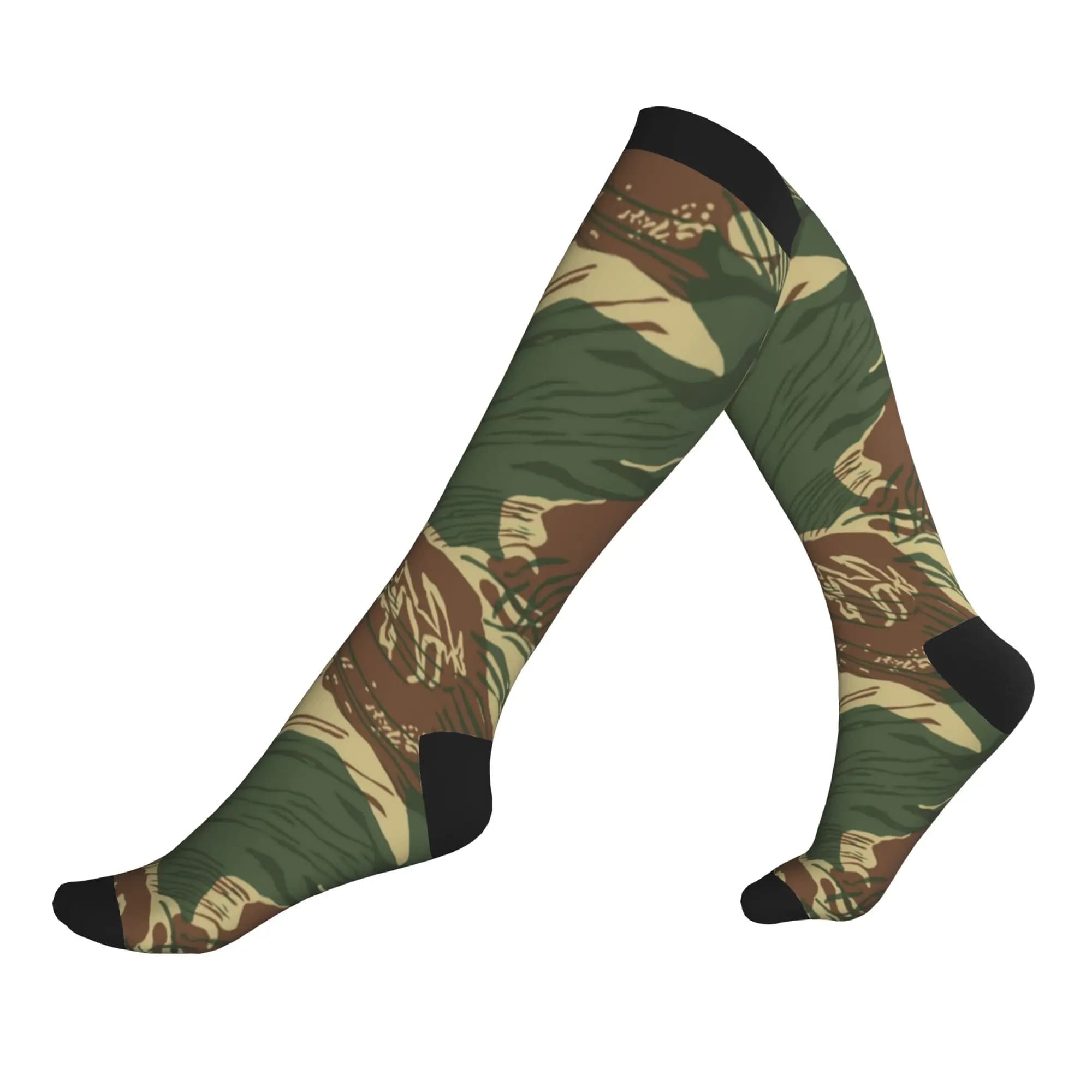 Calzini mimetici con stampa Kawaii della guerra rhodesiana per donna e uomo, calzini sportivi a compressione mimetici militari elasticizzati per l'estate, l'autunno e l'inverno