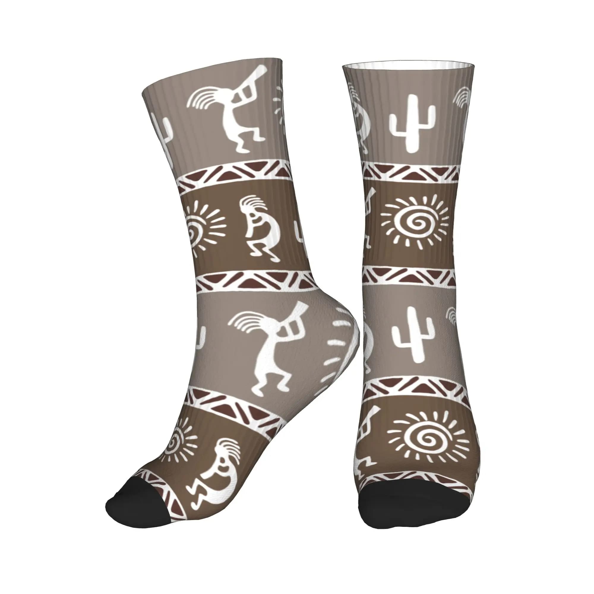 Kokopelli tribal socks of southern America of Harajuku, sports basketball socks with hot 3D printing for men and women
